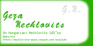geza mechlovits business card